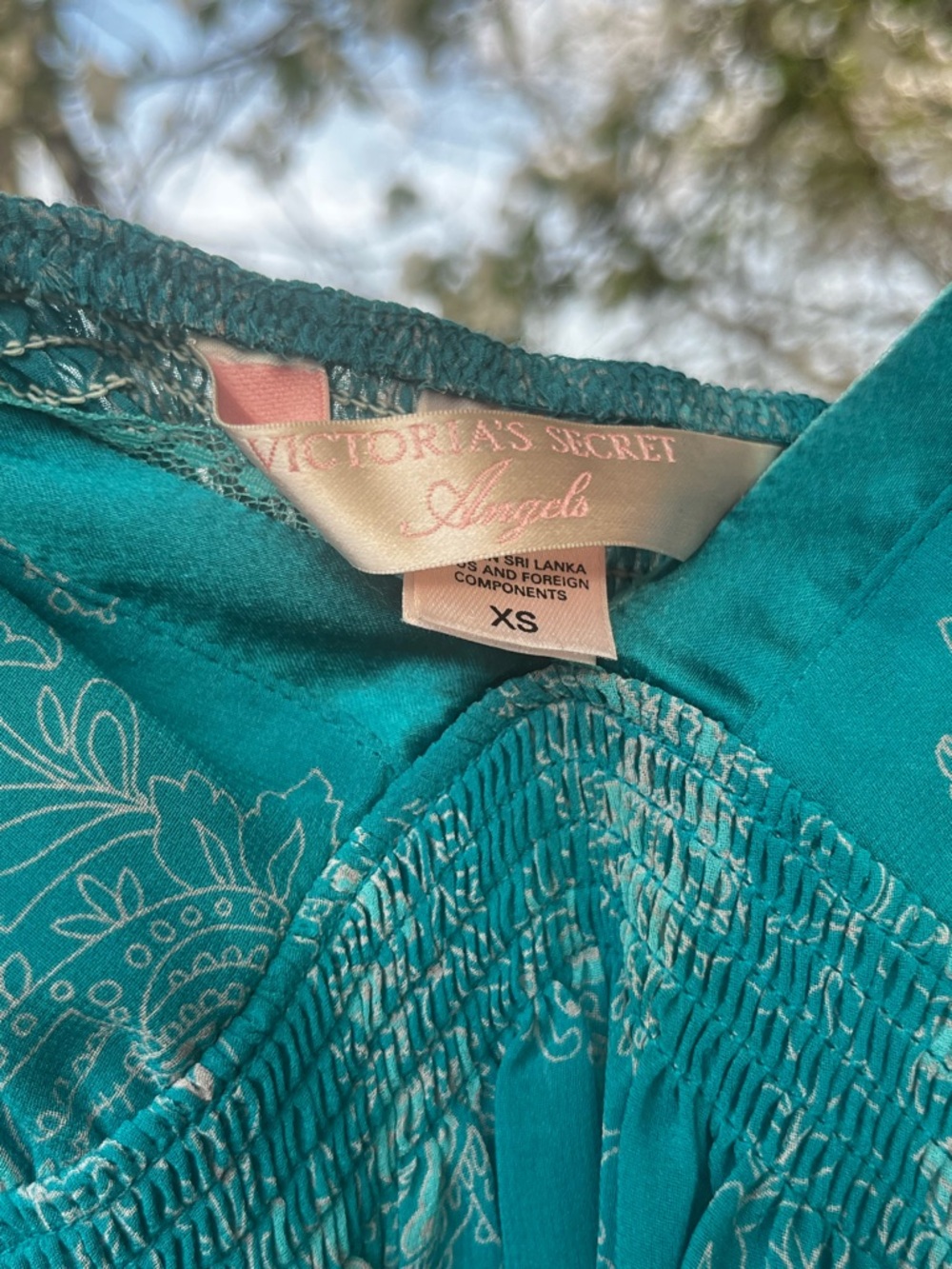 🩵 Victoria’s Secret Angels Sheer Maxi Slip Dress Nightgown Teal Blue XS - Picture 6 of 8